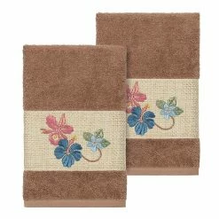 Linum Home Textiles Turkish Cotton Caroline Embellished Hand Towel Set Latte -Linum Home Textiles store unnamed file 3404