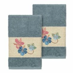 Linum Home Textiles Turkish Cotton Caroline Embellished Hand Towel Set Latte -Linum Home Textiles store unnamed file 3405
