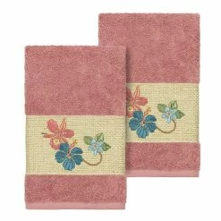 Linum Home Textiles Turkish Cotton Caroline Embellished Hand Towel Set Latte -Linum Home Textiles store unnamed file 3407