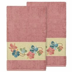 Linum Home Textiles Turkish Cotton Caroline Embellished Bath Towel Set Light Gray -Linum Home Textiles store unnamed file 3416