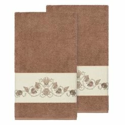 Linum Home Textiles Bella Embellished Bath Towel Tea Rose