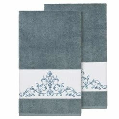Linum Home Textiles Scarlet Embellished Bath Towel Set White -Linum Home Textiles store unnamed file 3471