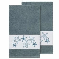 Linum Home Textiles Lydia Embellished Bath Towel Set Light Gray