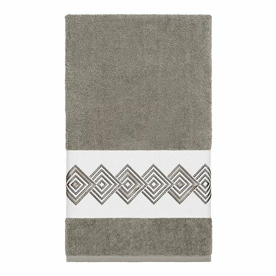 Linum Home Textiles Turkish Cotton Noah Embellished Bath Towel Set Dark Gray 4 Linum Home Textiles Turkish Cotton Noah Embellished Bath Towel Set Dark Gray - Image 4