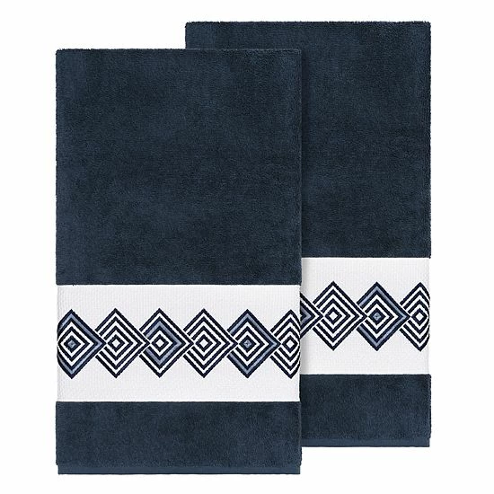 Linum Home Textiles Turkish Cotton Noah Embellished Bath Towel Set Dark Gray 8 Linum Home Textiles Turkish Cotton Noah Embellished Bath Towel Set Dark Gray - Image 8