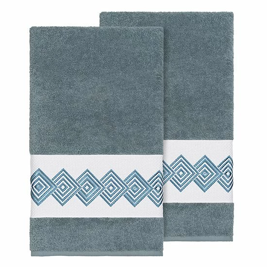 Linum Home Textiles Turkish Cotton Noah Embellished Bath Towel Set Dark Gray 9 Linum Home Textiles Turkish Cotton Noah Embellished Bath Towel Set Dark Gray - Image 9