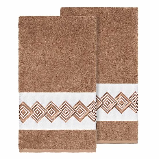 Linum Home Textiles Turkish Cotton Noah Embellished Bath Towel Set Dark Gray 10 Linum Home Textiles Turkish Cotton Noah Embellished Bath Towel Set Dark Gray - Image 10