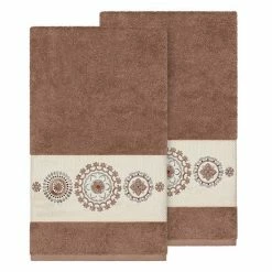 Linum Home Textiles Turkish Cotton Isabelle Embellished Bath Towel Set Midnight Blue -Linum Home Textiles store unnamed file 3551
