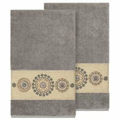 Linum Home Textiles Turkish Cotton Isabelle Embellished Bath Towel Set Midnight Blue -Linum Home Textiles store unnamed file 3553