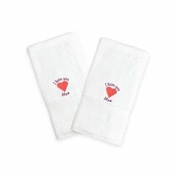 Linum Home Textiles "I Love You Mom" Embroidered 2-pack Hand Towels Melange -Linum Home Textiles store unnamed file 3569