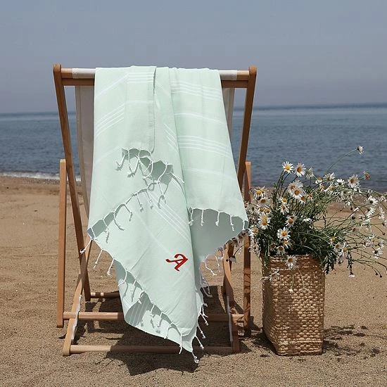 Linum Home Textiles Turkish Cotton Lucky Personalized Pestemal Beach Towel 2 Linum Home Textiles Turkish Cotton Lucky Personalized Pestemal Beach Towel - Image 2