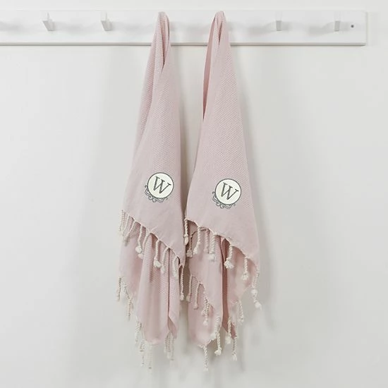 Linum Home Textiles Turkish Cotton Personalized Fun In Paradise Pestemal 2-pack Hand Towel Set 3 Linum Home Textiles Turkish Cotton Personalized Fun In Paradise Pestemal 2-pack Hand Towel Set - Image 3