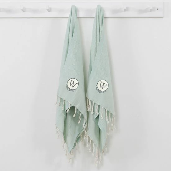 Linum Home Textiles Turkish Cotton Personalized Fun In Paradise Pestemal 2-pack Hand Towel Set 2 Linum Home Textiles Turkish Cotton Personalized Fun In Paradise Pestemal 2-pack Hand Towel Set - Image 2