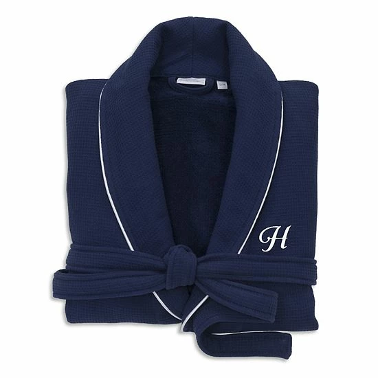 Linum Home Textiles Turkish Cotton Satin Piped Trim Waffle Terry Navy Bathrobe Linum Home Textiles Turkish Cotton Satin Piped Trim Waffle Terry Navy Bathrobe -Linum Home Textiles store unnamed file 377