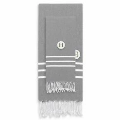 Linum Home Textiles Turkish Cotton Personalized Alara Pestemal Beach And Hand Towel Set