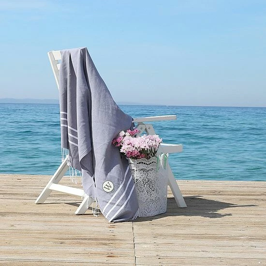 Linum Home Textiles Turkish Cotton Personalized Alara Pestemal Beach And Hand Towel Set 4 Linum Home Textiles Turkish Cotton Personalized Alara Pestemal Beach And Hand Towel Set - Image 4