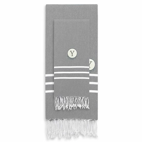 Linum Home Textiles Turkish Cotton Personalized Alara Pestemal Beach And Hand Towel Set 7 Linum Home Textiles Turkish Cotton Personalized Alara Pestemal Beach And Hand Towel Set - Image 7