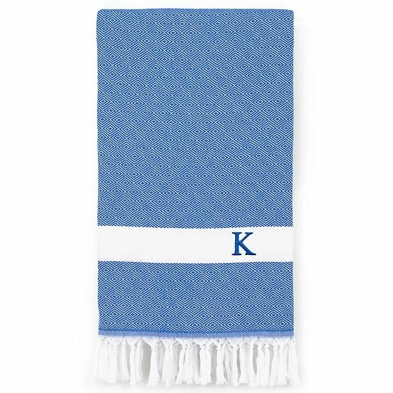 Linum Home Textiles Turkish Cotton Diamond Personalized Pestemal Beach Towel 3 Linum Home Textiles Turkish Cotton Diamond Personalized Pestemal Beach Towel - Image 3