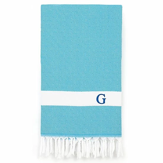 Linum Home Textiles Turkish Cotton Diamond Personalized Pestemal Beach Towel 3 Linum Home Textiles Turkish Cotton Diamond Personalized Pestemal Beach Towel - Image 3
