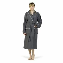 Linum Home Textiles Waffle Terry Bathrobe Dark Gray -Linum Home Textiles store unnamed file 401