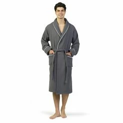 Linum Home Textiles Waffle Terry Bathrobe Dark Gray -Linum Home Textiles store unnamed file 402