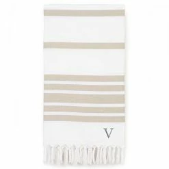 Linum Home Textiles Turkish Cotton Herringbone Personalized Pestemal Beach Towel