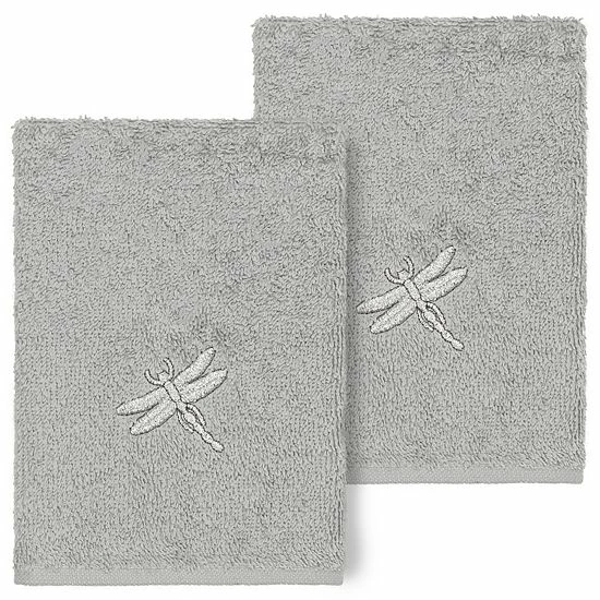 Linum Home Textiles Turkish Cotton Braelyn 2-piece Embellished Washcloth Set Dark Gray 7 Linum Home Textiles Turkish Cotton Braelyn 2-piece Embellished Washcloth Set Dark Gray - Image 7