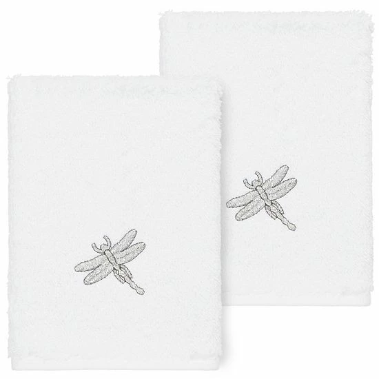 Linum Home Textiles Turkish Cotton Braelyn 2-piece Embellished Washcloth Set Dark Gray 9 Linum Home Textiles Turkish Cotton Braelyn 2-piece Embellished Washcloth Set Dark Gray - Image 9