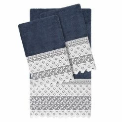 Linum Home Textiles Turkish Cotton Aiden 3-piece White Lace Embellished Towel Set