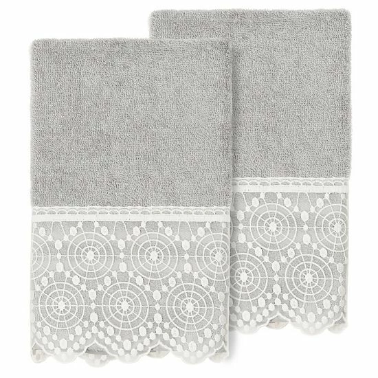 Linum Home Textiles Turkish Cotton Arian 2-piece Cream Lace Embellished Hand Towel Set Linum Home Textiles Turkish Cotton Arian 2-piece Cream Lace Embellished Hand Towel Set -Linum Home Textiles store unnamed file 4345