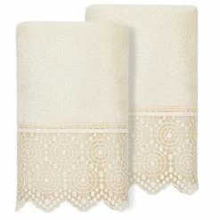 Linum Home Textiles Turkish Cotton Arian 2-piece Cream Lace Embellished Hand Towel Set 8 Linum Home Textiles Turkish Cotton Arian 2-piece Cream Lace Embellished Hand Towel Set -Linum Home Textiles store unnamed file 4347