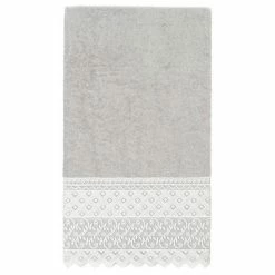 Linum Home Textiles Turkish Cotton Aiden White Lace Embellished Bath Towel -Linum Home Textiles store unnamed file 4353