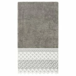 Linum Home Textiles Turkish Cotton Aiden White Lace Embellished Bath Towel -Linum Home Textiles store unnamed file 4356
