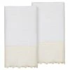 Linum Home Textiles Turkish Cotton Arian 2-piece Cream Lace Embellished Bath Towel Set