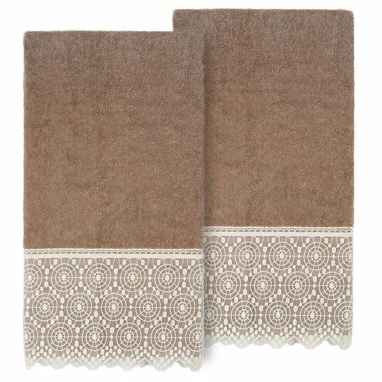 Linum Home Textiles Turkish Cotton Arian 2-piece Cream Lace Embellished Bath Towel Set Linum Home Textiles Turkish Cotton Arian 2-piece Cream Lace Embellished Bath Towel Set -Linum Home Textiles store unnamed file 4375