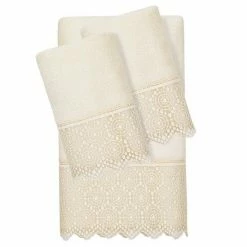 Linum Home Textiles Turkish Cotton Arian 3-piece Cream Lace Embellished Towel Set 5 Linum Home Textiles Turkish Cotton Arian 3-piece Cream Lace Embellished Towel Set -Linum Home Textiles store unnamed file 4418