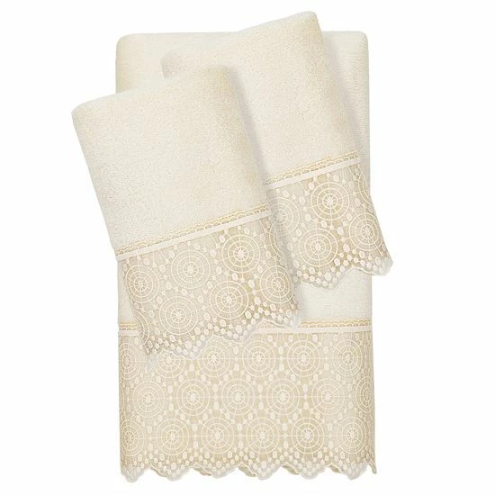 Linum Home Textiles Turkish Cotton Arian 3-piece Cream Lace Embellished Towel Set Linum Home Textiles Turkish Cotton Arian 3-piece Cream Lace Embellished Towel Set -Linum Home Textiles store unnamed file 4418