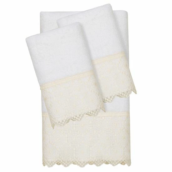 Linum Home Textiles Turkish Cotton Arian 3-piece Cream Lace Embellished Towel Set Linum Home Textiles Turkish Cotton Arian 3-piece Cream Lace Embellished Towel Set -Linum Home Textiles store unnamed file 4419