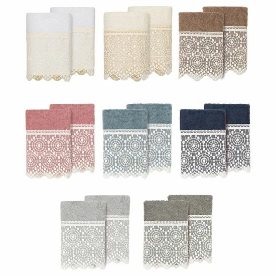 Linum Home Textiles Turkish Cotton Arian 2-piece Cream Lace Embellished Washcloth Set Linum Home Textiles Turkish Cotton Arian 2-piece Cream Lace Embellished Washcloth Set -Linum Home Textiles store unnamed file 4425