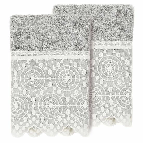 Linum Home Textiles Turkish Cotton Arian 2-piece Cream Lace Embellished Washcloth Set Linum Home Textiles Turkish Cotton Arian 2-piece Cream Lace Embellished Washcloth Set -Linum Home Textiles store unnamed file 4426