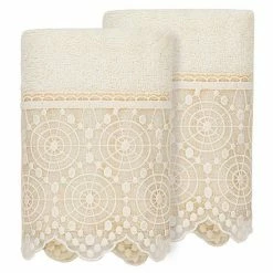 Linum Home Textiles Turkish Cotton Arian 2-piece Cream Lace Embellished Washcloth Set 4 Linum Home Textiles Turkish Cotton Arian 2-piece Cream Lace Embellished Washcloth Set -Linum Home Textiles store unnamed file 4427