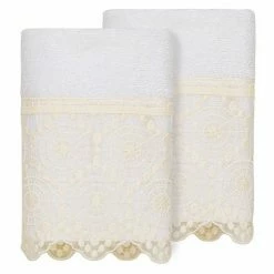 Linum Home Textiles Turkish Cotton Arian 2-piece Cream Lace Embellished Washcloth Set 8 Linum Home Textiles Turkish Cotton Arian 2-piece Cream Lace Embellished Washcloth Set -Linum Home Textiles store unnamed file 4431