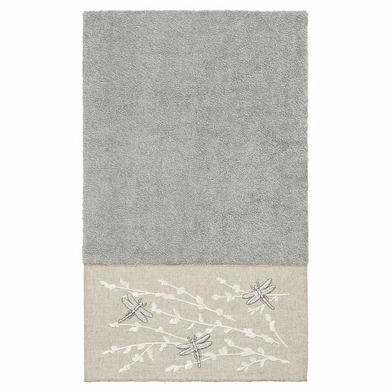 Linum Home Textiles Turkish Cotton Braelyn Embellished Bath Towel Light Gray Linum Home Textiles Turkish Cotton Braelyn Embellished Bath Towel Light Gray -Linum Home Textiles store unnamed file 4508