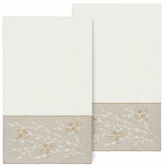 Linum Home Textiles Turkish Cotton Braelyn 2-piece Embellished Bath Towel Set Light Gray Linum Home Textiles Turkish Cotton Braelyn 2-piece Embellished Bath Towel Set Light Gray -Linum Home Textiles store unnamed file 4579