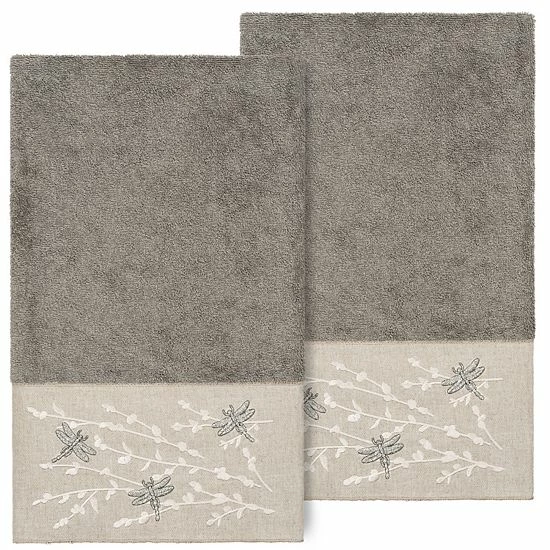 Linum Home Textiles Turkish Cotton Braelyn 2-piece Embellished Bath Towel Set Light Gray Linum Home Textiles Turkish Cotton Braelyn 2-piece Embellished Bath Towel Set Light Gray -Linum Home Textiles store unnamed file 4583