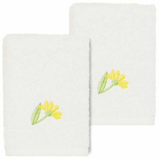 Linum Home Textiles Turkish Cotton Daisy 2-piece Embellished Washcloth Set Light Gray Linum Home Textiles Turkish Cotton Daisy 2-piece Embellished Washcloth Set Light Gray -Linum Home Textiles store unnamed file 4594