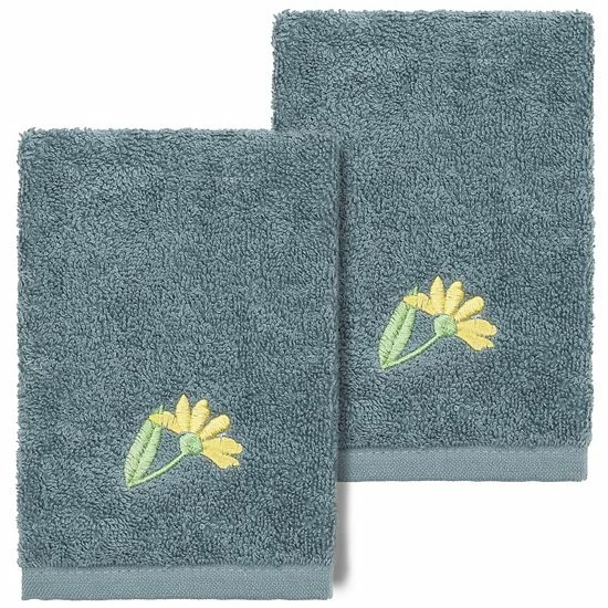 Linum Home Textiles Turkish Cotton Daisy 2-piece Embellished Washcloth Set Light Gray Linum Home Textiles Turkish Cotton Daisy 2-piece Embellished Washcloth Set Light Gray -Linum Home Textiles store unnamed file 4597