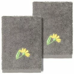 Linum Home Textiles Turkish Cotton Daisy 2-piece Embellished Washcloth Set Light Gray 4 Linum Home Textiles Turkish Cotton Daisy 2-piece Embellished Washcloth Set Light Gray -Linum Home Textiles store unnamed file 4598