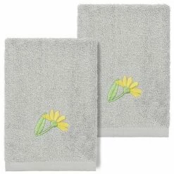 Linum Home Textiles Turkish Cotton Daisy 2-piece Embellished Washcloth Set Light Gray 5 Linum Home Textiles Turkish Cotton Daisy 2-piece Embellished Washcloth Set Light Gray -Linum Home Textiles store unnamed file 4599