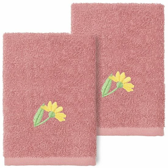 Linum Home Textiles Turkish Cotton Daisy 2-piece Embellished Washcloth Set Light Gray Linum Home Textiles Turkish Cotton Daisy 2-piece Embellished Washcloth Set Light Gray -Linum Home Textiles store unnamed file 4601